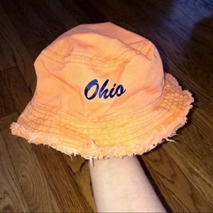 Ohio Embroidered Orange Bucket Hat Spring Summer